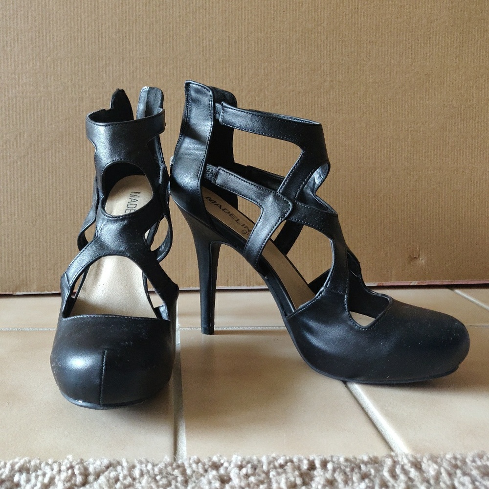 Black strappy heels